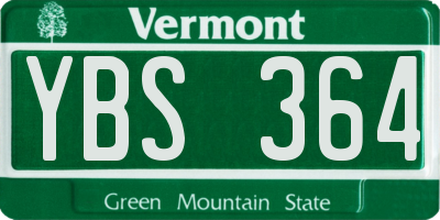 VT license plate YBS364