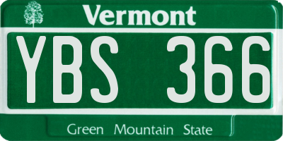 VT license plate YBS366