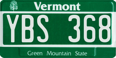 VT license plate YBS368