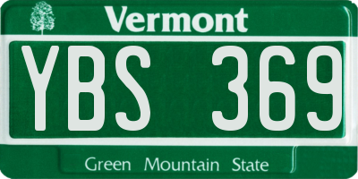 VT license plate YBS369