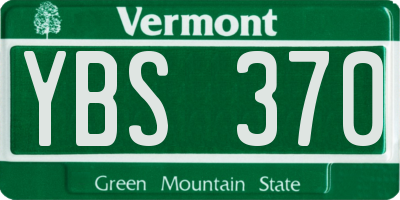 VT license plate YBS370