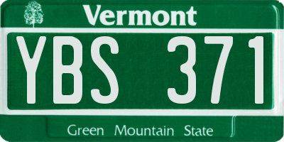 VT license plate YBS371