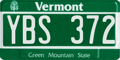 VT license plate YBS372