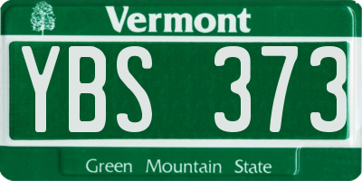 VT license plate YBS373
