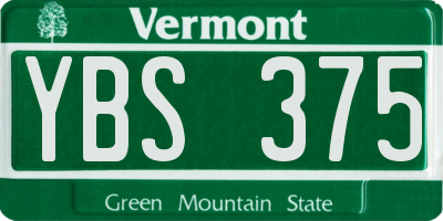 VT license plate YBS375