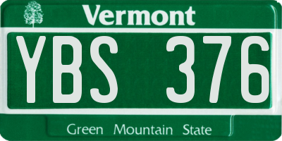 VT license plate YBS376