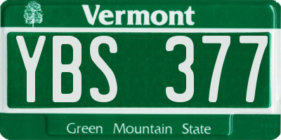 VT license plate YBS377