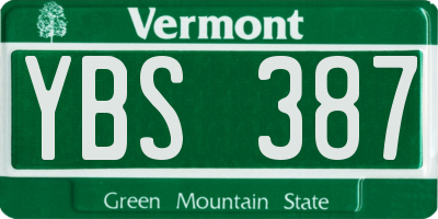 VT license plate YBS387