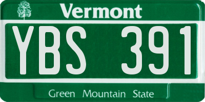 VT license plate YBS391