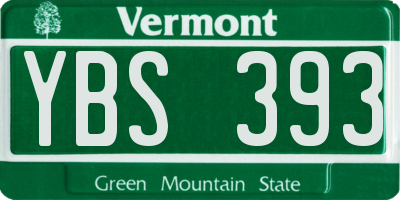VT license plate YBS393