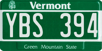 VT license plate YBS394