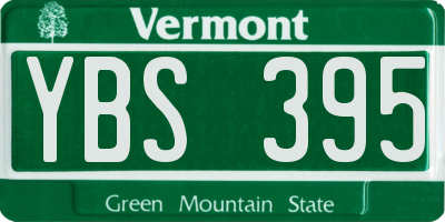VT license plate YBS395