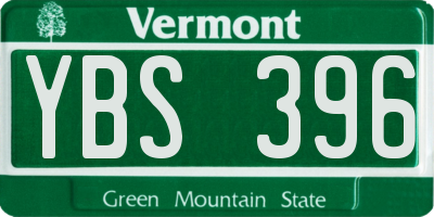 VT license plate YBS396