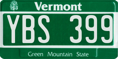 VT license plate YBS399