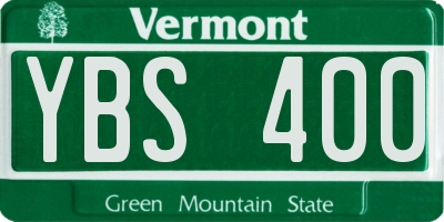 VT license plate YBS400