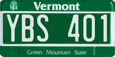 VT license plate YBS401