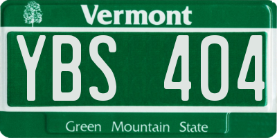 VT license plate YBS404