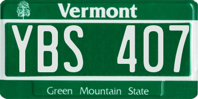 VT license plate YBS407