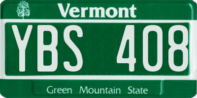 VT license plate YBS408