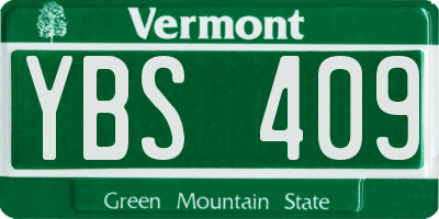 VT license plate YBS409