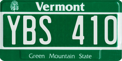VT license plate YBS410