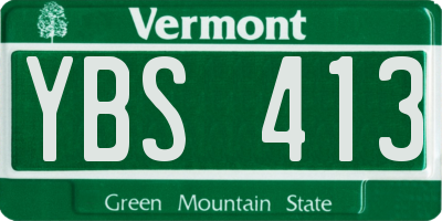 VT license plate YBS413