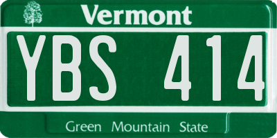 VT license plate YBS414