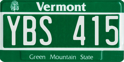 VT license plate YBS415