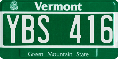 VT license plate YBS416