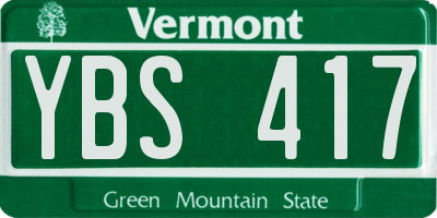 VT license plate YBS417