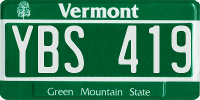 VT license plate YBS419