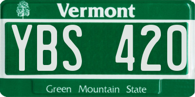 VT license plate YBS420