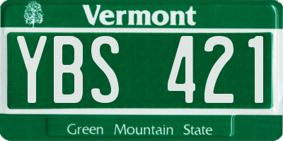 VT license plate YBS421