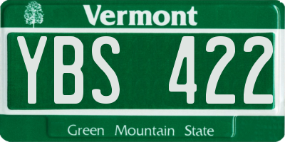 VT license plate YBS422