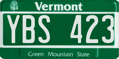 VT license plate YBS423