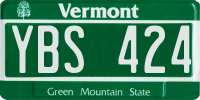 VT license plate YBS424