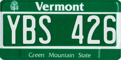 VT license plate YBS426