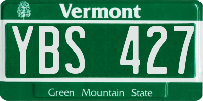 VT license plate YBS427