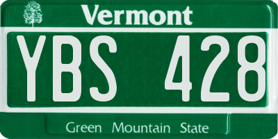 VT license plate YBS428