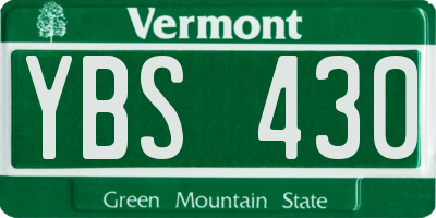 VT license plate YBS430