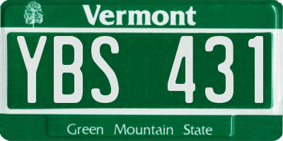 VT license plate YBS431