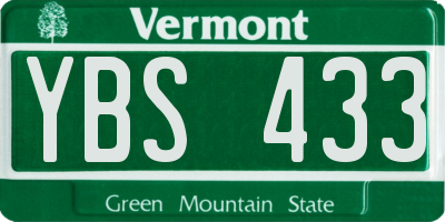VT license plate YBS433