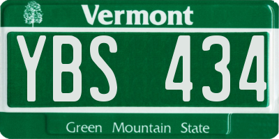 VT license plate YBS434