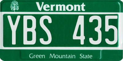 VT license plate YBS435