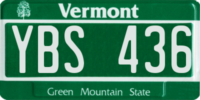 VT license plate YBS436