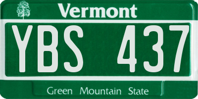 VT license plate YBS437