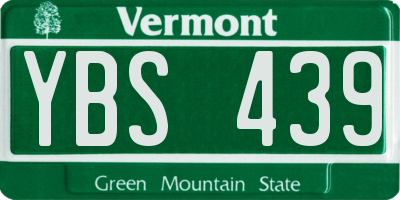 VT license plate YBS439