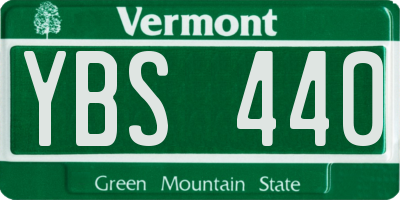 VT license plate YBS440