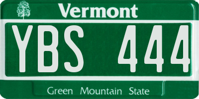 VT license plate YBS444