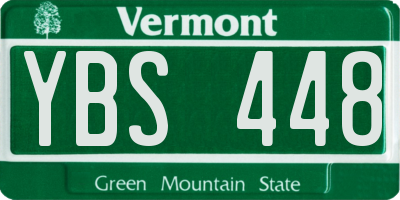 VT license plate YBS448